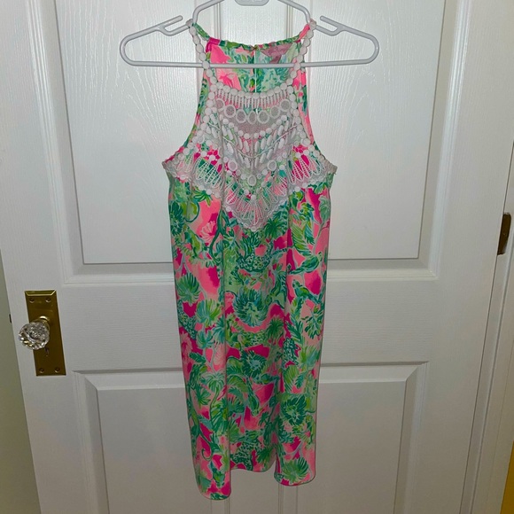Lilly Pulitzer Yoke High Neck Shift Dress Jungle - Picture 2 of 5